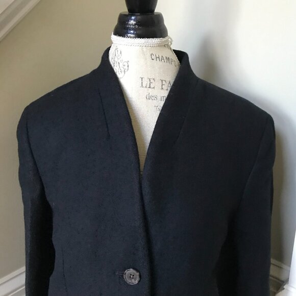 NWT JCrew Palais Top Coat Jacket Womens 8 Black Italian Melton Wool BU452 NEW - Picture 5 of 10